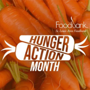 Carrots with text Hunger Action Month